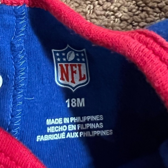 Bundle of 2 NFL NY Giants Girls Ruffle Short Sleeve Onesies Size 18 Months - Picture 2 of 3